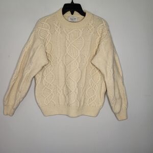 United Colors of Benetton 100% Shetland Cable Knit Sweater Vintage Size S?